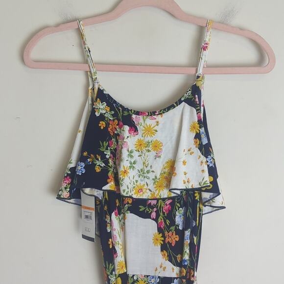 NWT Cottagecore Faux Wrap Maxi Patchwork Dress Ruffles Tiered Women's 8/10 - Picture 10 of 11